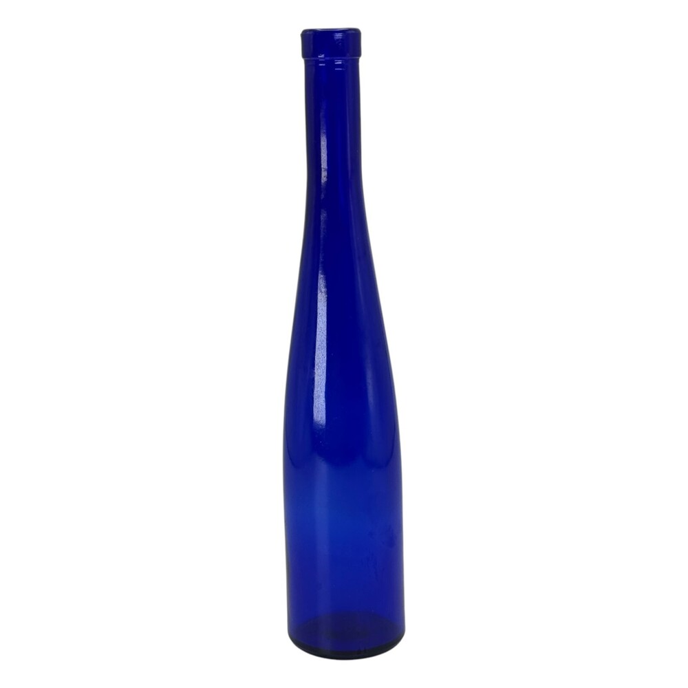 Cobalt Blue Bottle Slim Slender Sleek Tall 12 inch Decorative Simple Designer